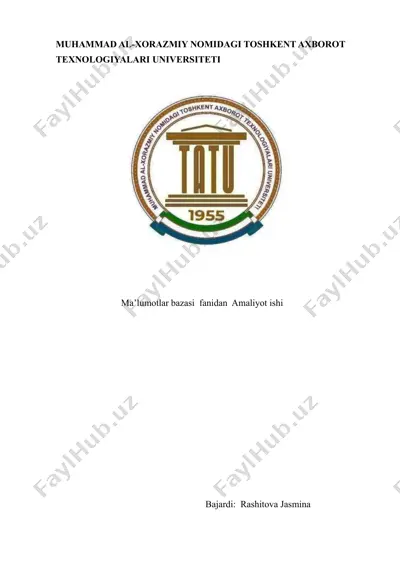 mysql ma'lumotlar bazasida index yaratish — PDF