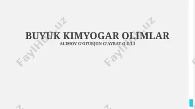 buyuk kimyogar olimlar — PPTX
