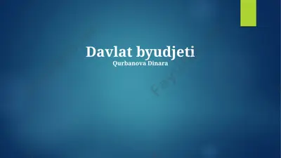 davlat byudjeti — PPTX