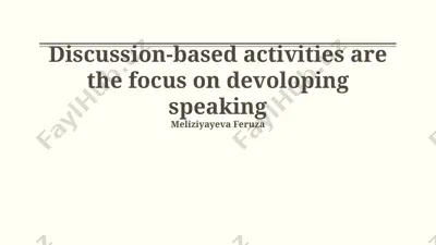 discussion-based activities and assessment strategies — PPTX