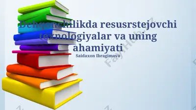 dehqonchilikda resurs tejovchi texnologiyalar va uning ahamiyati — PPTX