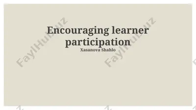 encouraging learner participation — PPTX