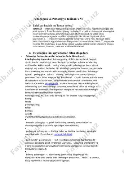 tafakkur haqida ma’lumotlar — DOCX