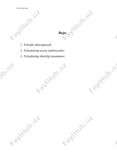 falsafiy dunyoqarash — DOC