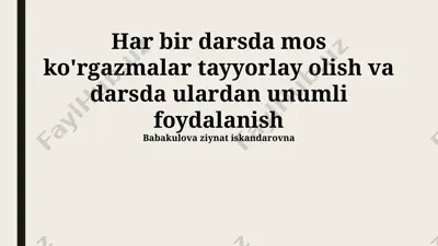 ko'rgazmali vositalar va ularning qo'llanilishi — PPTX