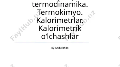 kimyoviy termodinamika — PPTX
