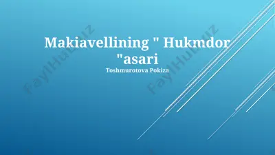 makiavellining "hukmdor" asari — PPTX