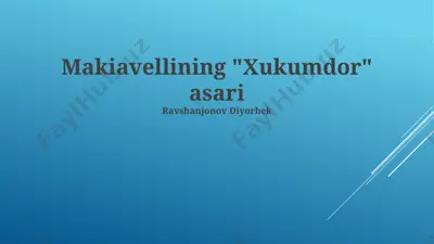 makiavellining "xukumdor" asari — PPTX