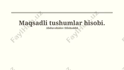 maqsadli tushumlar hisobi — PPTX