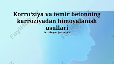 korroʻziya va temir betonning karroziyadan himoyalanish usullari — PPTX