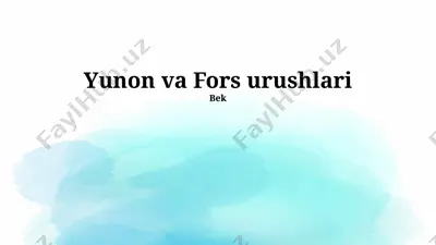 yunon va fors urushlari — PPTX
