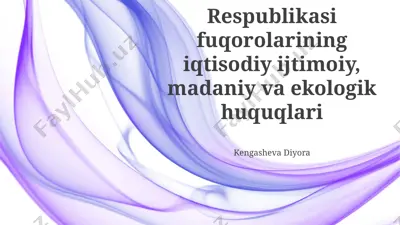 o'zbekiston respublikasi fuqorolarining iqtisodiy huquqlari — PPTX