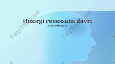 hozirgi renessans davri — PPTX