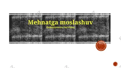 mehnatga moslashuv — PPTX