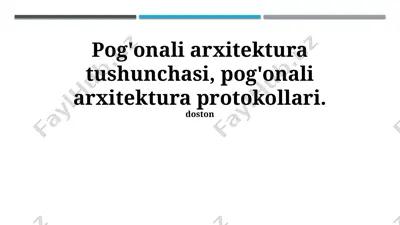 qatlamli arxitektura va bulut texnologiyalari — PPTX