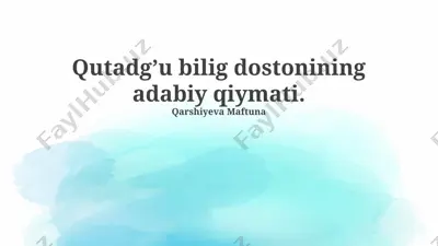 qutadgʼu bilig dostonining adabiy qiymati — PPTX