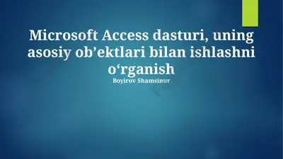 microsoft access dasturi — PPTX
