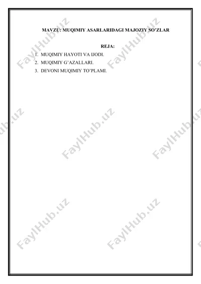 muqimiy asarlaridagi majoziy so’zlar — DOCX