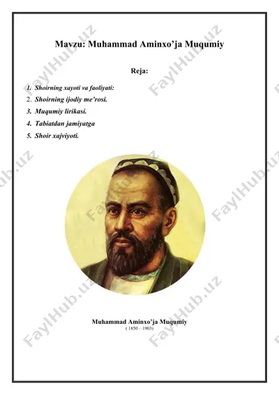 muhammad aminxo’ja muqumiy — DOCX