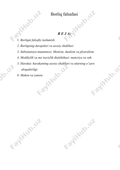 borliq falsafasi — DOC