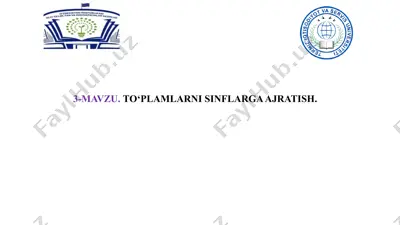 to‘plamlarni sinflarga ajratish — PPTX