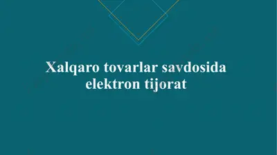 elektron tijorat — PPTX