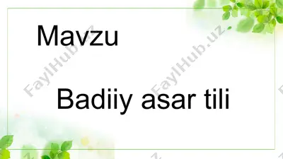 badiiy asar tili — PPTX