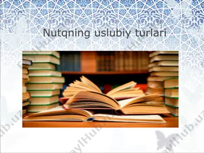 nutqning uslubiy turlari — PPTX