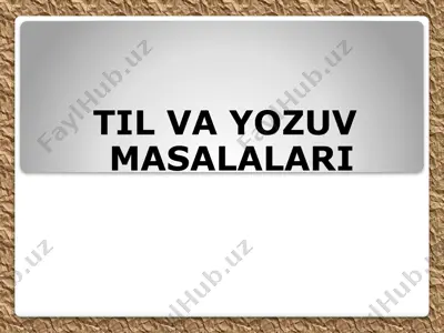 til va yozuv masalalari — PPTX