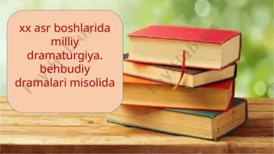 xx asr boshlarida milliy dramaturgiya — PPTX
