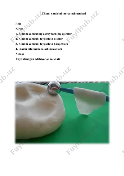 chinni xamirini tayyorlash usullari — DOCX