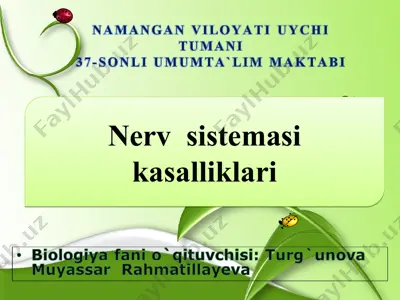 nerv sistemasi kasalliklari — PPT