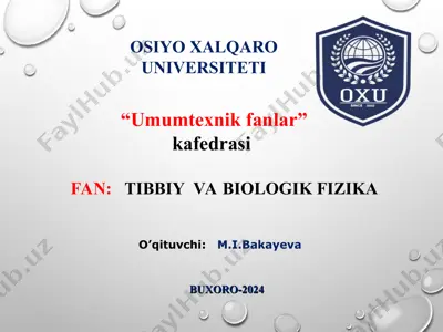 fizik parametrlarni o'lchashda yo’l qo’yiladigan xatoliklarni hisoblash nazariyasi — PPT
