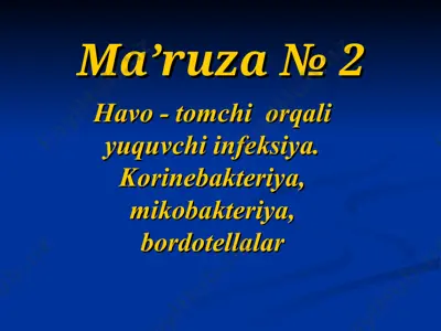 havo - tomchi yuqumli kasalliklar — PPT