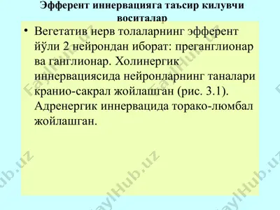эфферент иннервацияга таъсир килувчи воситалар — PPT