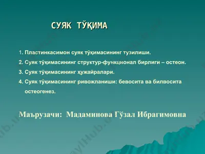 suyaq tўqima — PPT