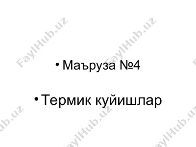 термик куйишлар — PPT