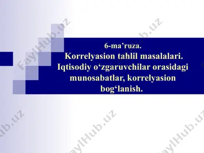 korrelyasion tahlil masalalari — PPT