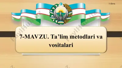 ta'lim metodlari va usullari — PPT