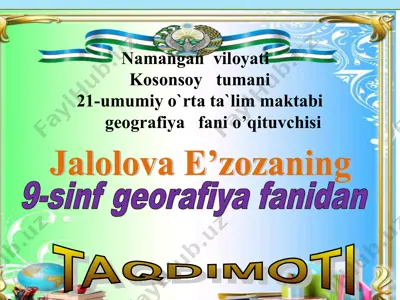 geografiya darsi — PPT