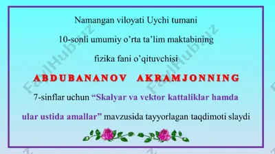mexanika bo'limi guruhlari — PPT