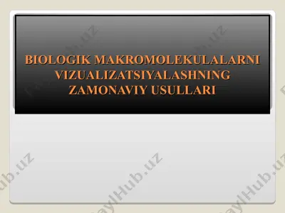biologik makromolekulalarni vizualizatsiyalashning zamonaviy usullari — PPT