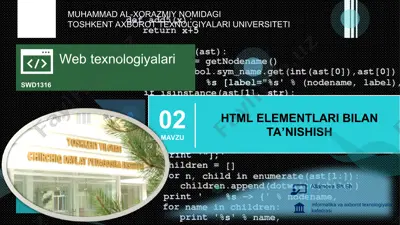 html elementlari bilan ta’nishish — PPT