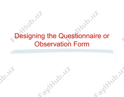 questionnaire designing procedure — PPT