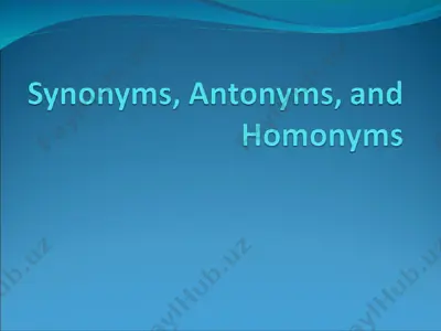 synonyms — PPT