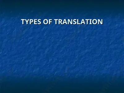types of translation — PPT