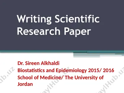 writing scientific research paper — PPT