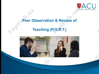 peer observation & review of teaching (p.o.r.t.) — PPT