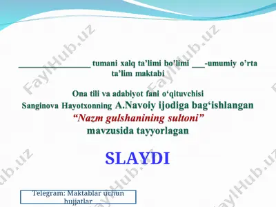 telegram: maktablar uchun hujjatlar — PPT