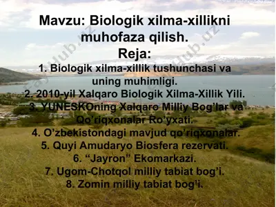 biologik xilma-xillikni muhofaza qilish — PPT